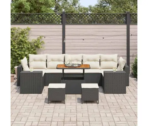 Aia Diivanikomplekt 10 Pcs Must Polürotang