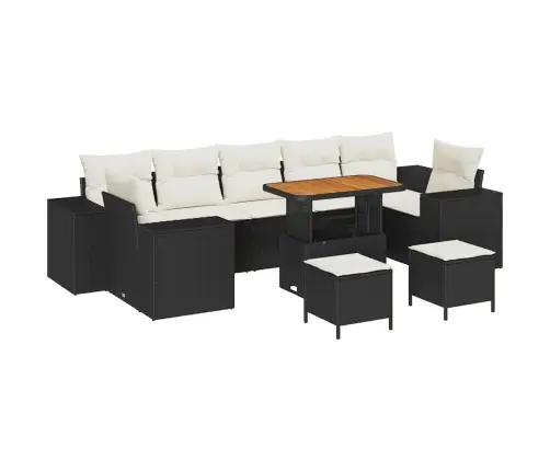 Aia Diivanikomplekt 10 Pcs Must Polürotang