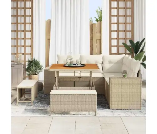 Aia Diivanikomplekt Padjaga 8 Pcs Beež Polürotang