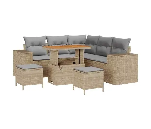 Aia Diivanikomplekt Padjaga 8 Pcs Beež Polürotang