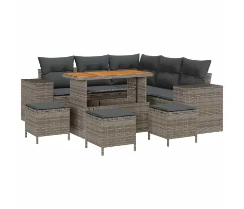 9 Daļu Dārza Dīvānu Komplekts Ar Spilveniem Pelēkā Poliratanā Un Akācijas Koka Detaļām Vidaxl 9 Daļu Dārza Dīvānu Komplekts Ar Spilveniem Pelēkā Poliratanā Un Akācijas Koka Detaļām Vidaxl