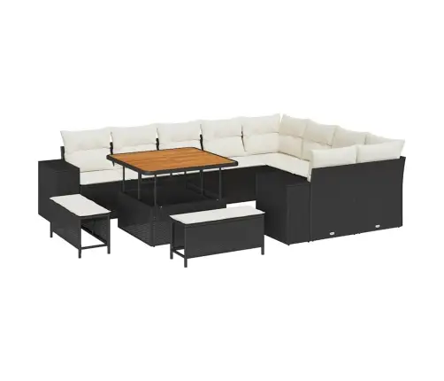 Aia Diivanikomplekt Padjaga 12 Pcs Must Polürotang