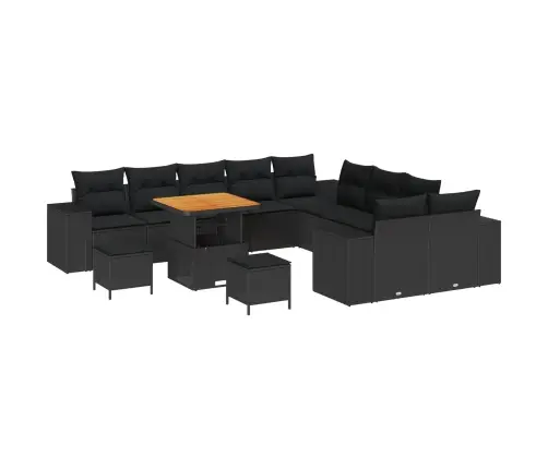 Aia Diivanikomplekt Padjaga 13 Pcs Must Polürotang