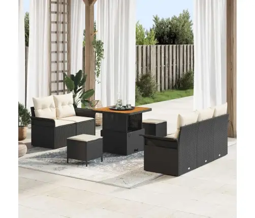 Aia Diivanikomplekt 8 Pcs Must Polürotang