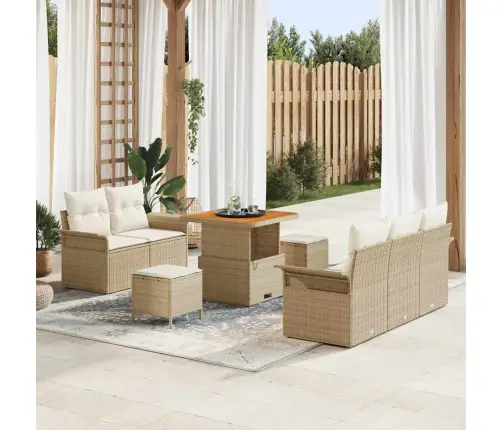 Aia Diivanikomplekt Padjaga 8 Pcs Beež Polürotang