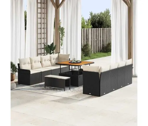 Aia Diivanikomplekt 11 Pcs Must Polürotang