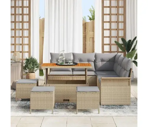 Aia Diivanikomplekt 9 Pcs Beež Polürotang