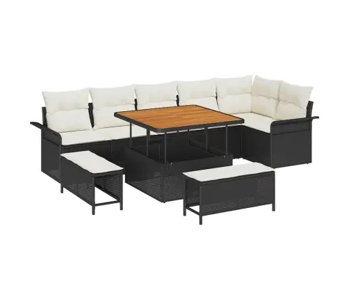 Aia Diivanikomplekt Padjaga 9 Pcs Must Polürotang