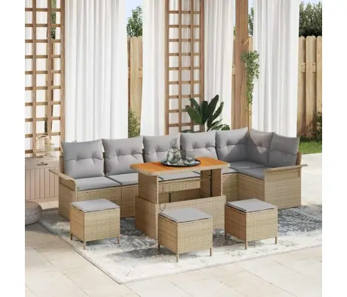 Aia Diivanikomplekt Padjaga 10 Pcs Beež Polürotang