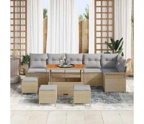 Aia Diivanikomplekt Padjaga 10 Pcs Beež Polürotang