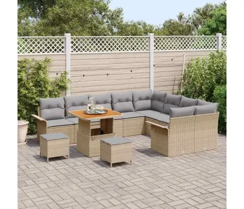 Aia Diivanikomplekt Padjaga 12 Pcs Beež Polürotang