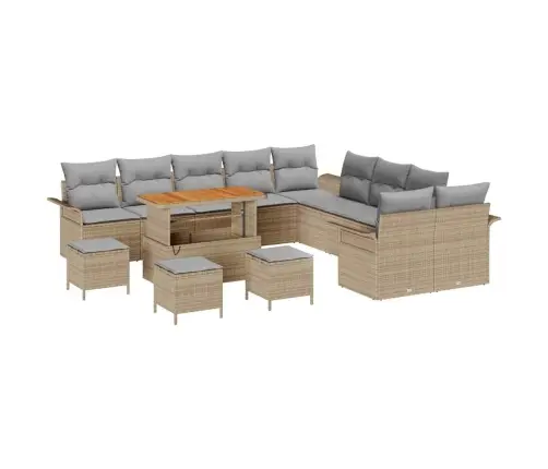 Aia Diivanikomplekt Padjaga 14 Pcs Beež Polürotang