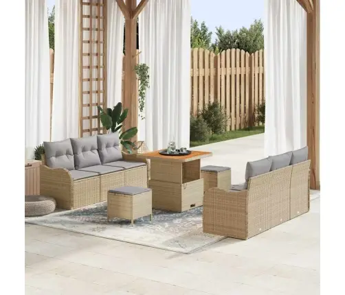 Aia Diivanikomplekt 9 Pcs Beež Polürotang