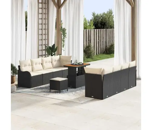 Aia Diivanikomplekt 11 Pcs Must Polürotang