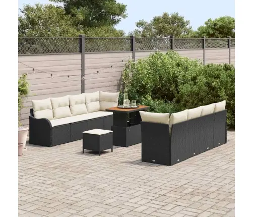 Aia Diivanikomplekt 11 Pcs Must Polürotang