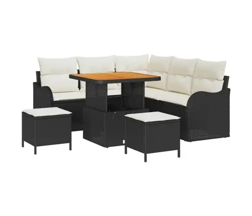 Aia Diivanikomplekt 8 Pcs Must Polürotang