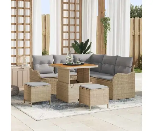 Aia Diivanikomplekt Padjaga 8 Pcs Beež Polürotang