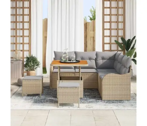 Aia Diivanikomplekt Padjaga 8 Pcs Beež Polürotang