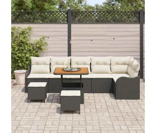 Aia Diivanikomplekt 9 Pcs Must Polürotang