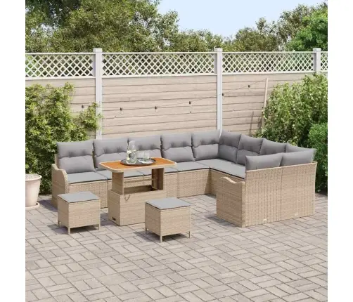 Aia Diivanikomplekt Padjaga 12 Pcs Beež Polürotang