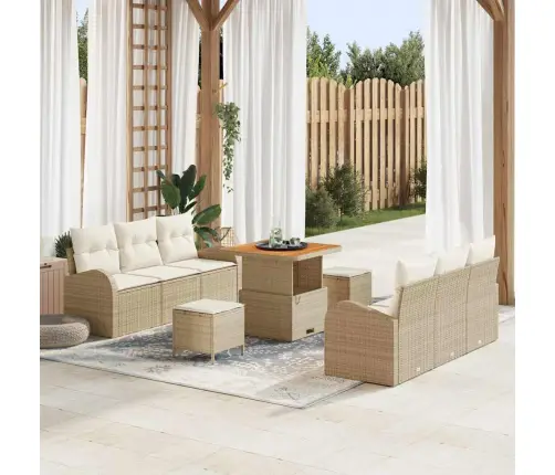 Aia Diivanikomplekt Padjaga 9 Pcs Beež Polürotang