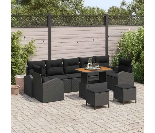 Aia Diivanikomplekt Padjaga 10 Pcs Must Polürooster