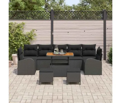 Aia Diivanikomplekt Padjaga 10 Pcs Must Polürooster