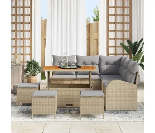 Aia Diivanikomplekt Padjaga 9 Pcs Beež Polürotang