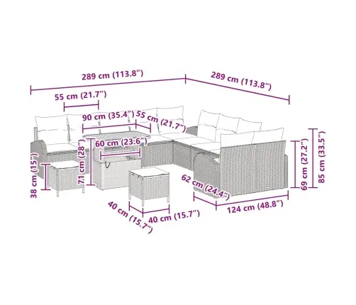 13 Gabalu Dārza Dīvānu Komplekts Ar Spilveniem Pelēkā Poli Rotangpalmas Akāciju Vidaxl 13 Gabalu Dārza Dīvānu Komplekts Ar Spilveniem Pelēkā Poli Rotangpalmas Akāciju Vidaxl