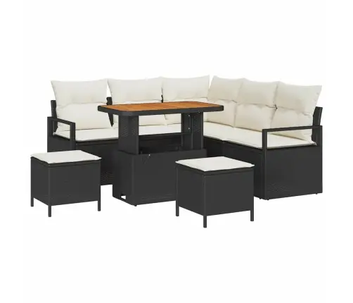 Aia Diivanikomplekt Padjaga 8 Pcs Must Polürooster