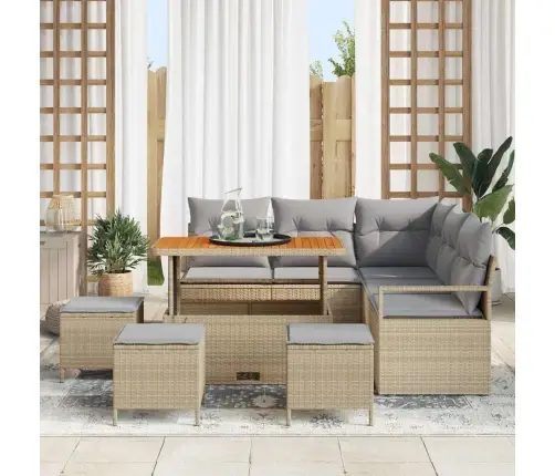 Aia Diivanikomplekt Padjaga 9 Pcs Beež Polürooster