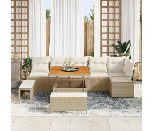 Aia Diivanikomplekt Padjaga 9 Pcs Beež Polürooster