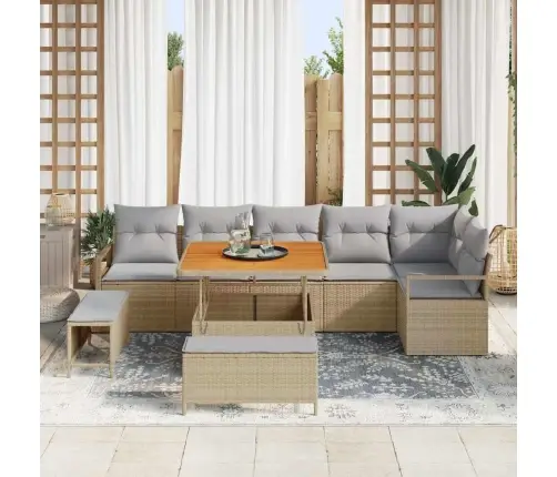 Aia Diivanikomplekt Padjaga 9 Pcs Beež Polürooster