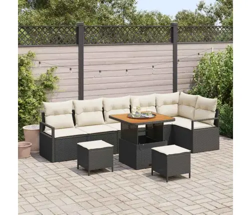 Aia Diivanikomplekt Padjaga 9 Pcs Must Polürooster