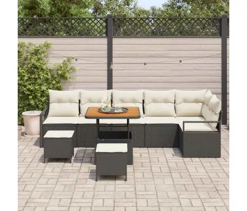 Aia Diivanikomplekt Padjaga 9 Pcs Must Polürooster