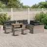 Sodo Sofų Rinkinys Su Pagalve 14 Pcs Pilka Poli Ratanas Sodo Sofų Rinkinys Su Pagalve 14 Pcs Pilka Poli Ratanas