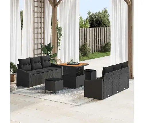 Aia Diivanikomplekt Padjaga 9 Pcs Must Polürooster