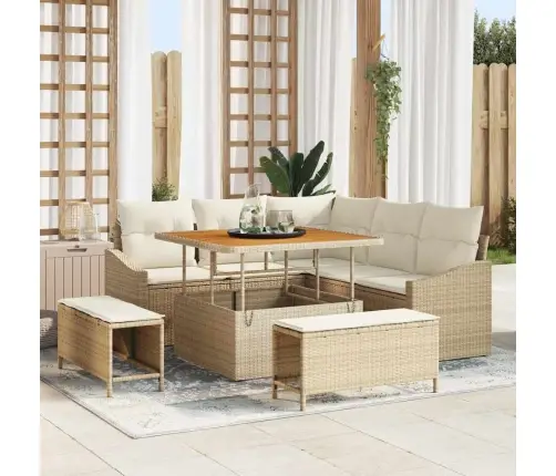 Aia Diivanikomplekt Padjaga 8 Pcs Beež Polürooster