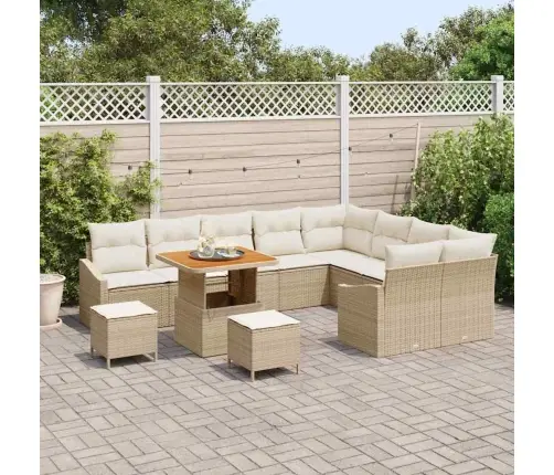 Aia Diivanikomplekt Padjaga 12 Pcs Beež Polürotang