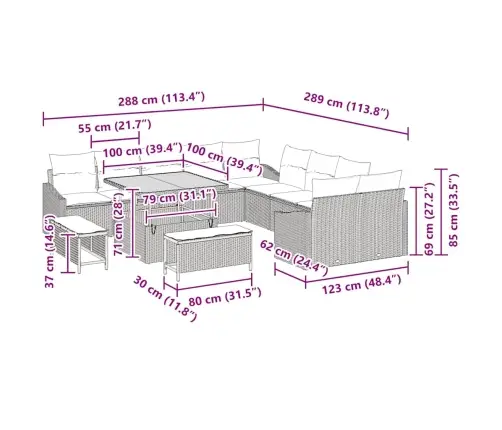 Aia Diivanikomplekt Padjaga 13 Pcs Hall Polürooster