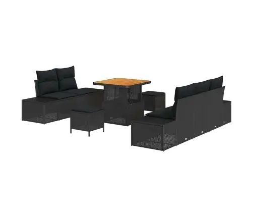 Aia Diivanikomplekt Padjaga 8 Pcs Must Polürooster