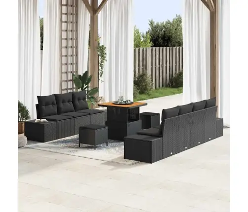 Aia Diivanikomplekt Padjaga 10 Pcs Must Polürotang