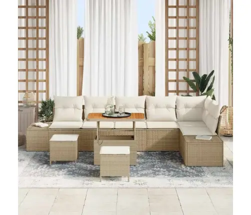 Aia Diivanikomplekt Padjaga 9 Pcs Beež Polürooster