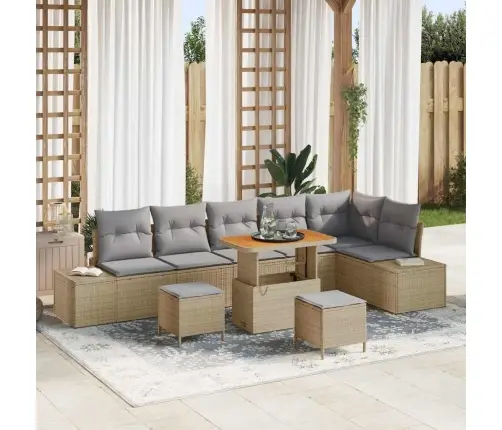 Aia Diivanikomplekt Padjaga 9 Pcs Beež Polürotang