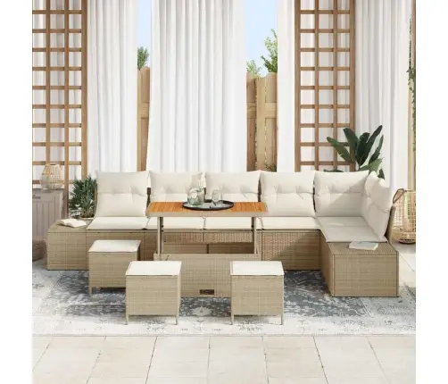 Aia Diivanikomplekt Padjaga 10 Pcs Beež Polürooster