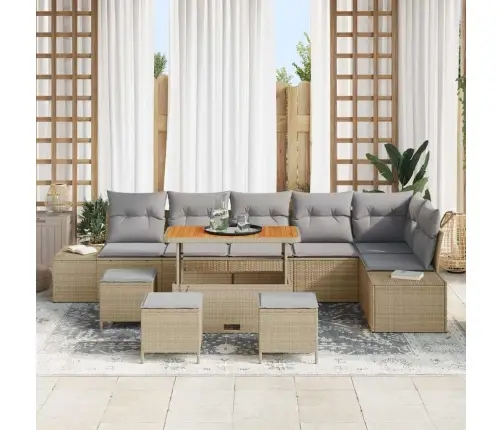 Aia Diivanikomplekt Padjaga 10 Pcs Beež Polürooster