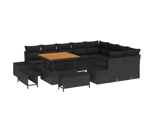 Aia Diivanikomplekt Ladustamisega 12 Pcs Must Polürooster