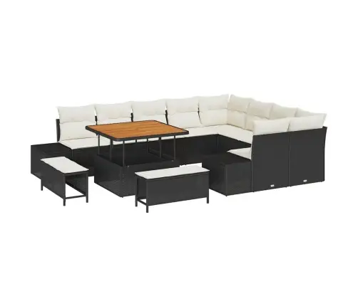 Aia Diivanikomplekt Ladustamisega 12 Pcs Must Polürooster