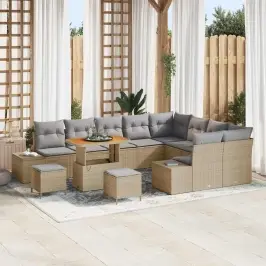 Aia Diivanikomplekt Ladustamisega 12 Pcs Beež Polürooster