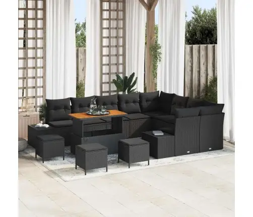 Aia Diivanikomplekt Ladustamisega 13 Pcs Must Polürooster